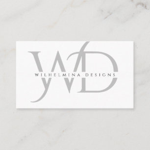 Minimalistisches Silber-Doppelmonogramm-Eleganwei Visitenkarte