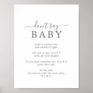 Minimalistisches Silber Sage kein Baby-Game-Zeiche Poster
