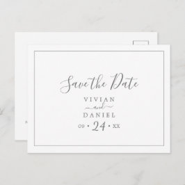 Minimalistisches Silber Save the Date Einladungspostkarte