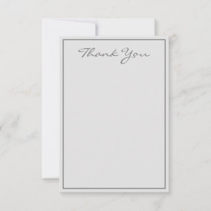 Minimalistisches Silber-Script Vielen Dank Flachka Dankeskarte