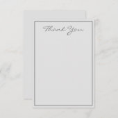 Minimalistisches Silber-Script Vielen Dank Flachka Dankeskarte (Vorne/Hinten)