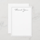 Minimalistisches Silber-Script Vielen Dank Flachka Dankeskarte (Vorne/Hinten)