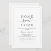 Minimalistisches Silber Sweet Zuhause Housewarming Einladung (Vorne/Hinten)