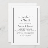 Minimalistisches Silber "We Do Again" - Erneuerung Einladung (Vorne/Hinten)
