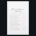 Minimalistisches Silberbrillen- und Gräuel-Trivial Flyer<br><div class="desc">Dieses minimalistische silberne Braut- und Bräutigam-Trivialspiel ist perfekt für einen einfachen Polterabend. Das moderne romantische Design besticht durch klassische silbergraue und weiße Typografie gepaart mit einer rustikalen und eleganten Kalligraphie mit Vintagem handgeschriebenem Stil. Anpassbar in jeder Farbe. Behalt das Design einfach und elegant, wie es ist, oder personalisiere es durch...</div>