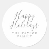 Minimalistisches Silbergeliebtes Weihnachtsgeschen Runder Aufkleber (Vorderseite)