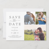 Minimalistisches Silver 3 Fotomaterial Save The Date (Vorderseite)