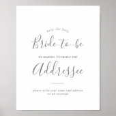 Minimalistisches Silver Address-Zeichen Poster (Vorne)