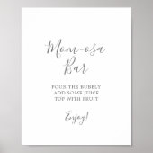 Minimalistisches Silver Baby Dusche Mama-osa Bar Z Poster (Vorne)