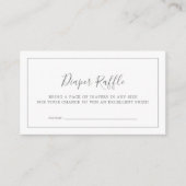 Minimalistisches Silver Baby Dusche Windelwanne Begleitkarte (Vorderseite)