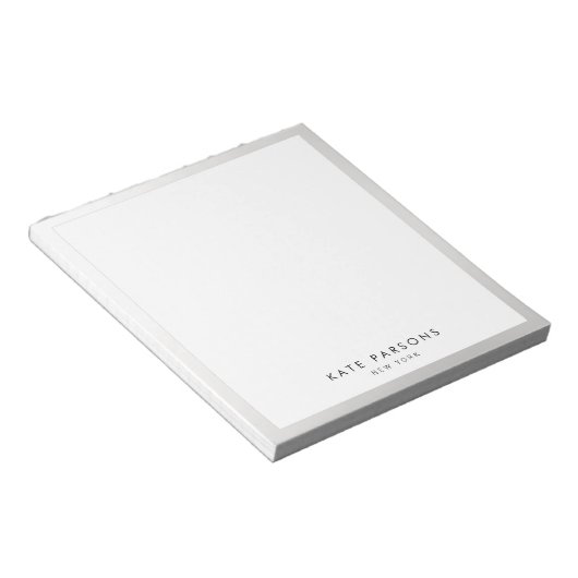 Minimalistisches Silver Border Notepad Notizblock (angewinkelt)