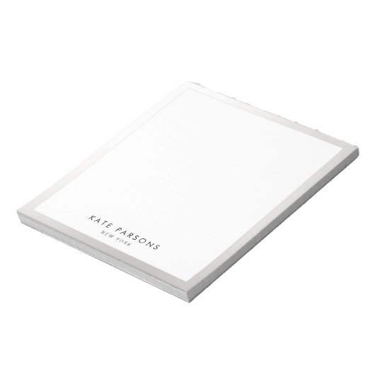 Minimalistisches Silver Border Notepad Notizblock (Rotiert)