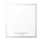 Minimalistisches Silver Border Notepad Notizblock (Vorderseite)
