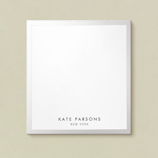 Minimalistisches Silver Border Notepad Notizblock