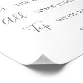 Minimalistisches Silver Brautparty Mimosa Bar sign Poster (Ecke)