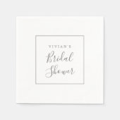 Minimalistisches Silver Brautparty Serviette (Vorderseite)