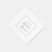 Minimalistisches Silver Brautparty Serviette (Ecke)