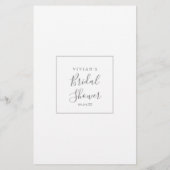 Minimalistisches Silver Bridal Bingo Game Flyer (Hinten)