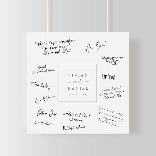 Minimalistisches Silver Wedding Guest Signing Post Poster