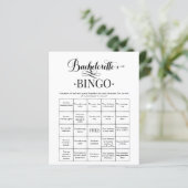 Minimalistisches Simple Bachelorette Bingo Game (Stehend Vorderseite)