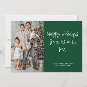 Minimalistisches Simple Happy Holidays Script-Foto Feiertagskarte