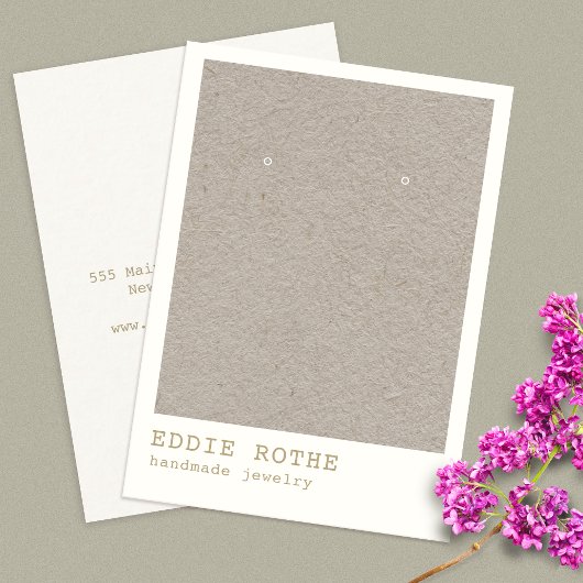 Minimalistisches Simple Kraft Earring Juwelier Dis Visitenkarte