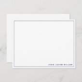 Minimalistisches Simple Navy Blue Mitteilungskarte (Vorne/Hinten)