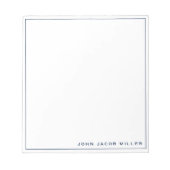Minimalistisches Simple Navy Blue Notizblock (Vorderseite)