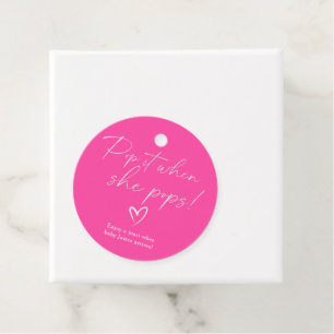 Minimalistisches Simple Pink Baby Duschbad Pop Geschenkanhänger