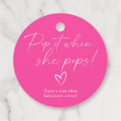 Minimalistisches Simple Pink Baby Duschbad Pop Geschenkanhänger (Rückseite)