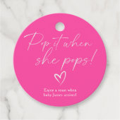 Minimalistisches Simple Pink Baby Duschbad Pop Geschenkanhänger (Vorderseite)