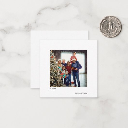 Minimalistisches Simple Schreibwriter Weihnachts-F Mitteilungskarte (Vorderseite/Rückseite Beispiel)