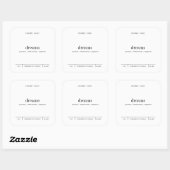 Minimalistisches Simple Soy Candle Schwarz-weiß La Quadratischer Aufkleber (Blatt)