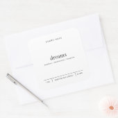 Minimalistisches Simple Soy Candle Schwarz-weiß La Quadratischer Aufkleber (Umschlag)