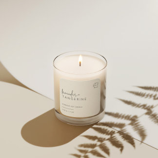 Minimalistisches Simple Soy Candle Schwarz-weiß La Quadratischer Aufkleber