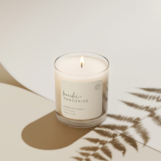 Minimalistisches Simple Soy Candle Schwarz-weiß La Quadratischer Aufkleber