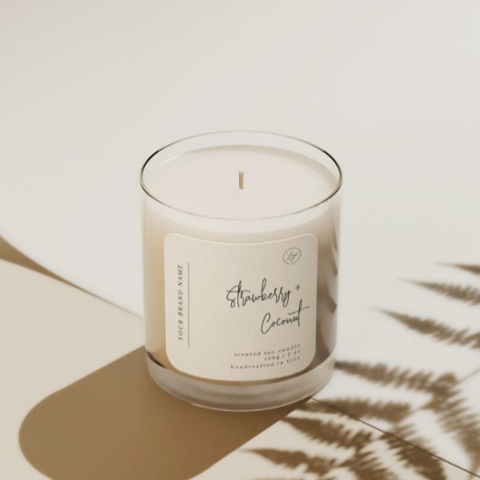 Minimalistisches Simple Soy Candle Schwarz-weiß La Quadratischer Aufkleber
