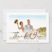 Minimalistisches Simple Wedding Foto Vielen Dank Dankeskarte (Vorderseite)