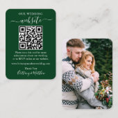 Minimalistisches Simple Wedding Website Foto QR Gr Begleitkarte (Vorne/Hinten)