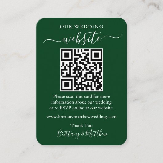 Minimalistisches Simple Wedding Website Foto QR Gr Begleitkarte (Vorderseite)