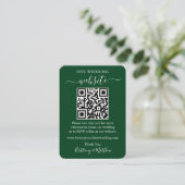Minimalistisches Simple Wedding Website Foto QR Gr Begleitkarte (Stehend Vorderseite)