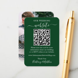 Minimalistisches Simple Wedding Website Foto QR Gr Begleitkarte