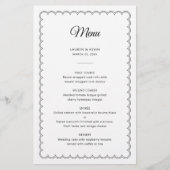 Minimalistisches skallopiertes Randmenü mit Namen (Vorderseite)