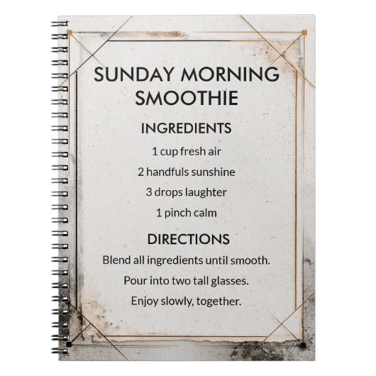 Minimalistisches skandinavisches Rezept-Journal Notizblock (Vorderseite)