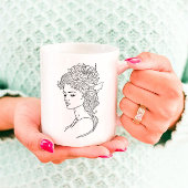 Minimalistisches Sketch-Gesicht Portrait Line Art Kaffeetasse