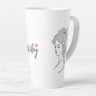 Minimalistisches Sketch-Gesicht Portrait Line Art Milchtasse