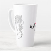 Minimalistisches Sketch-Gesicht Portrait Line Art Milchtasse (Linke Ecke)