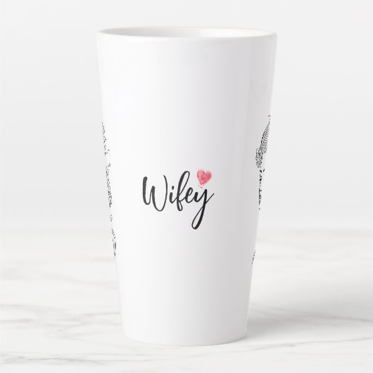 Minimalistisches Sketch-Gesicht Portrait Line Art Milchtasse (Vorderseite)