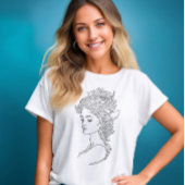 Minimalistisches Sketch-Gesicht Portrait Line Art T-Shirt