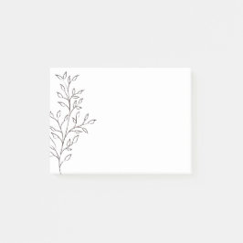 Minimalistisches Sketch Leaf Post-it Klebezettel